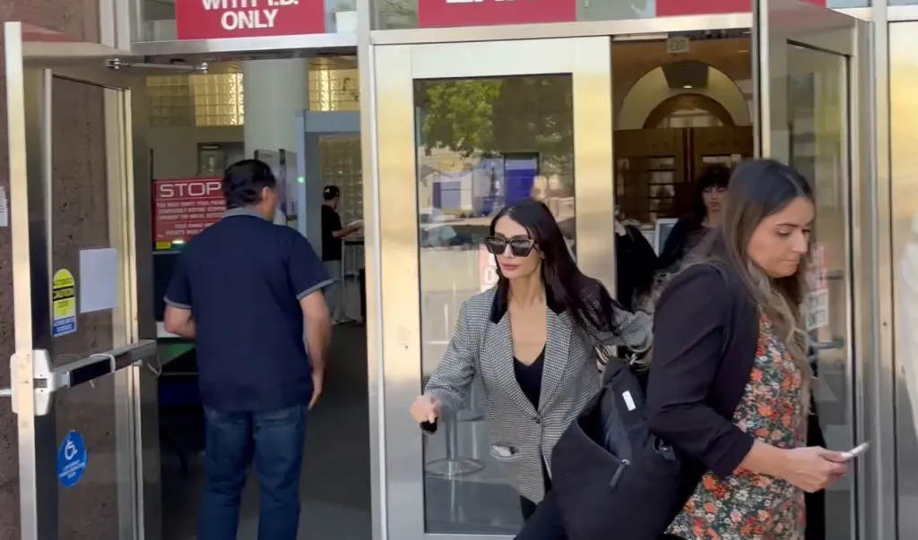 Adva Lavie sprinting out of court in Los Angeles.