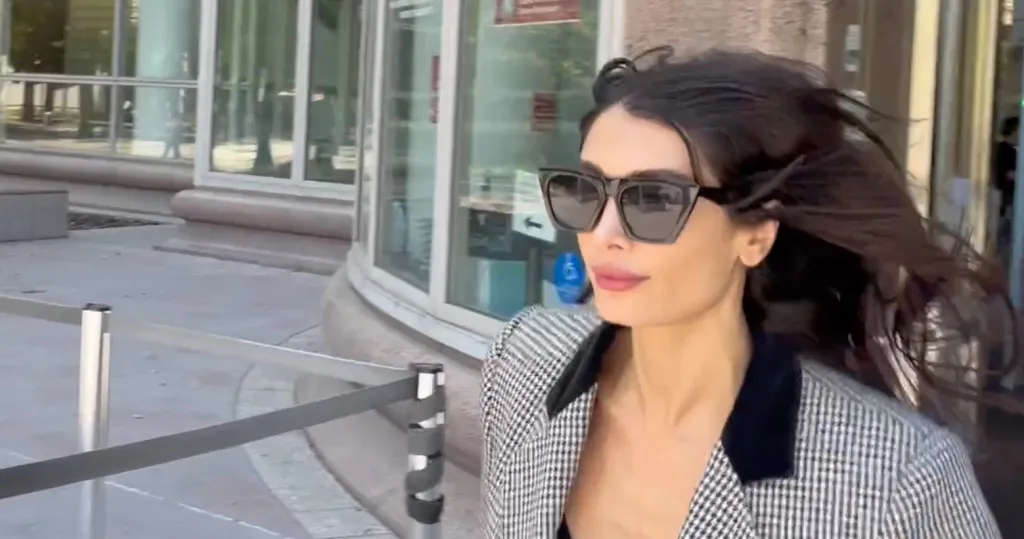 Adva Lavie sprinting out of court in Los Angeles, California.