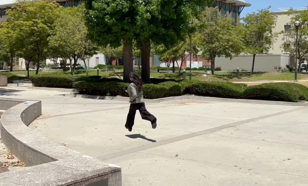 Adva Lavie sprints out of court in Los Angeles, CA.