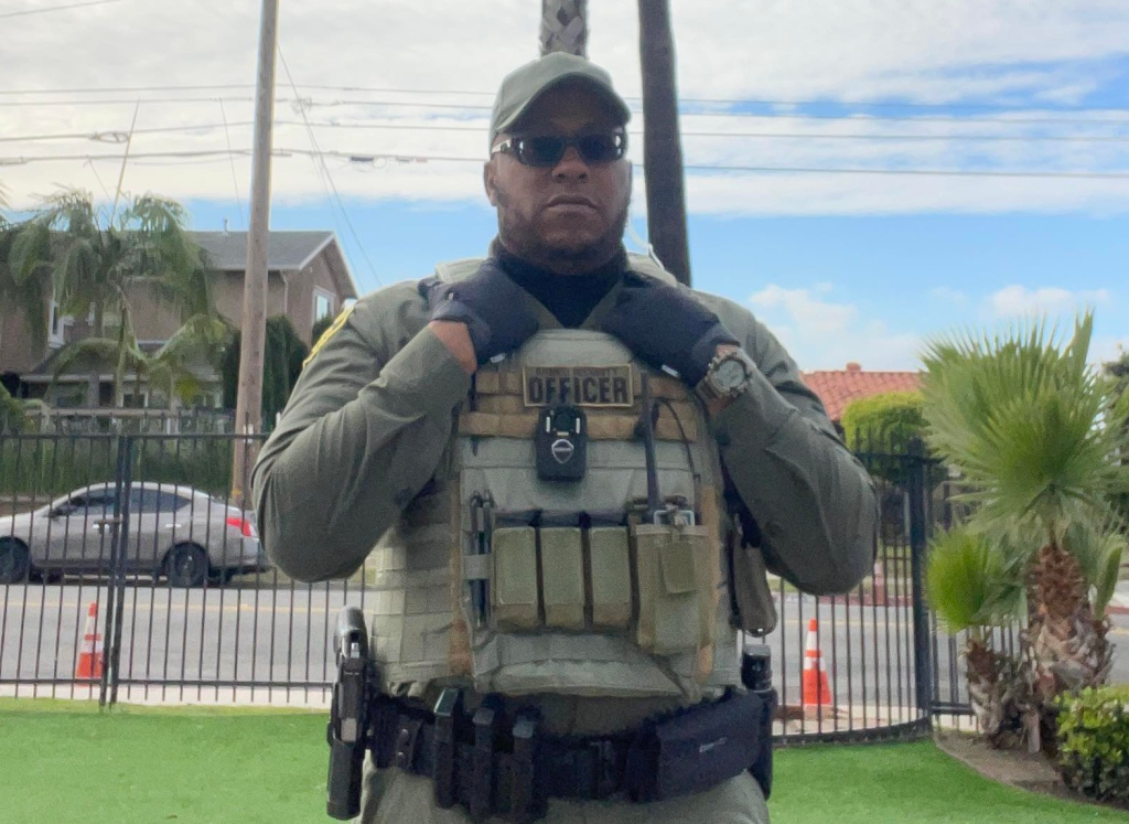Security guard Amin Abdullah in uniform.
