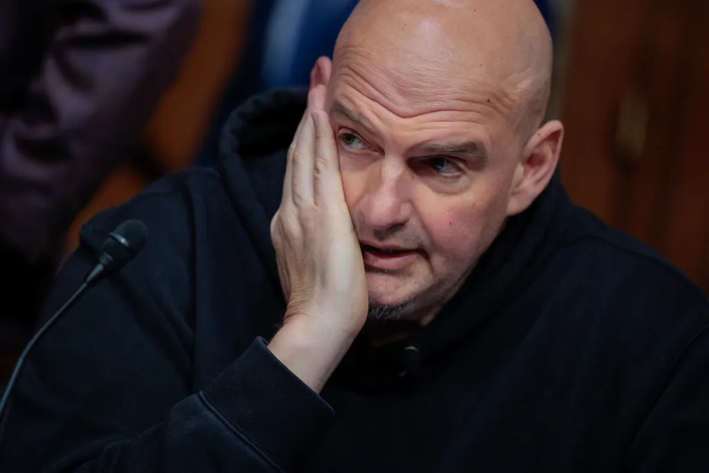 Senator John Fetterman at a markup hearing.