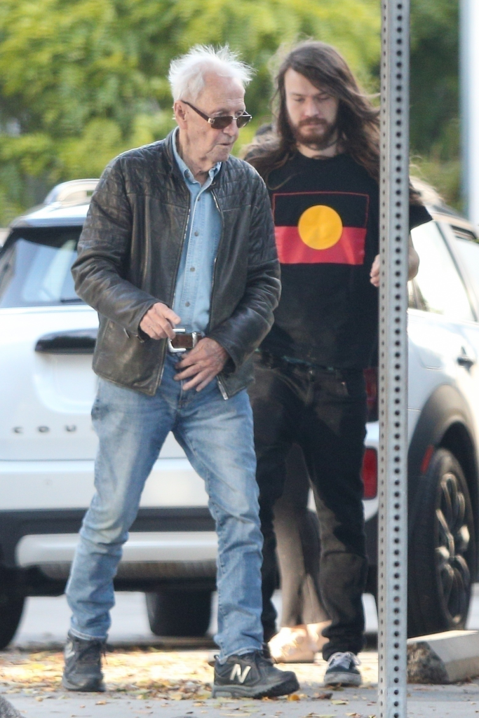 Paul Hogan and Chance Hogan walking in Los Angeles.