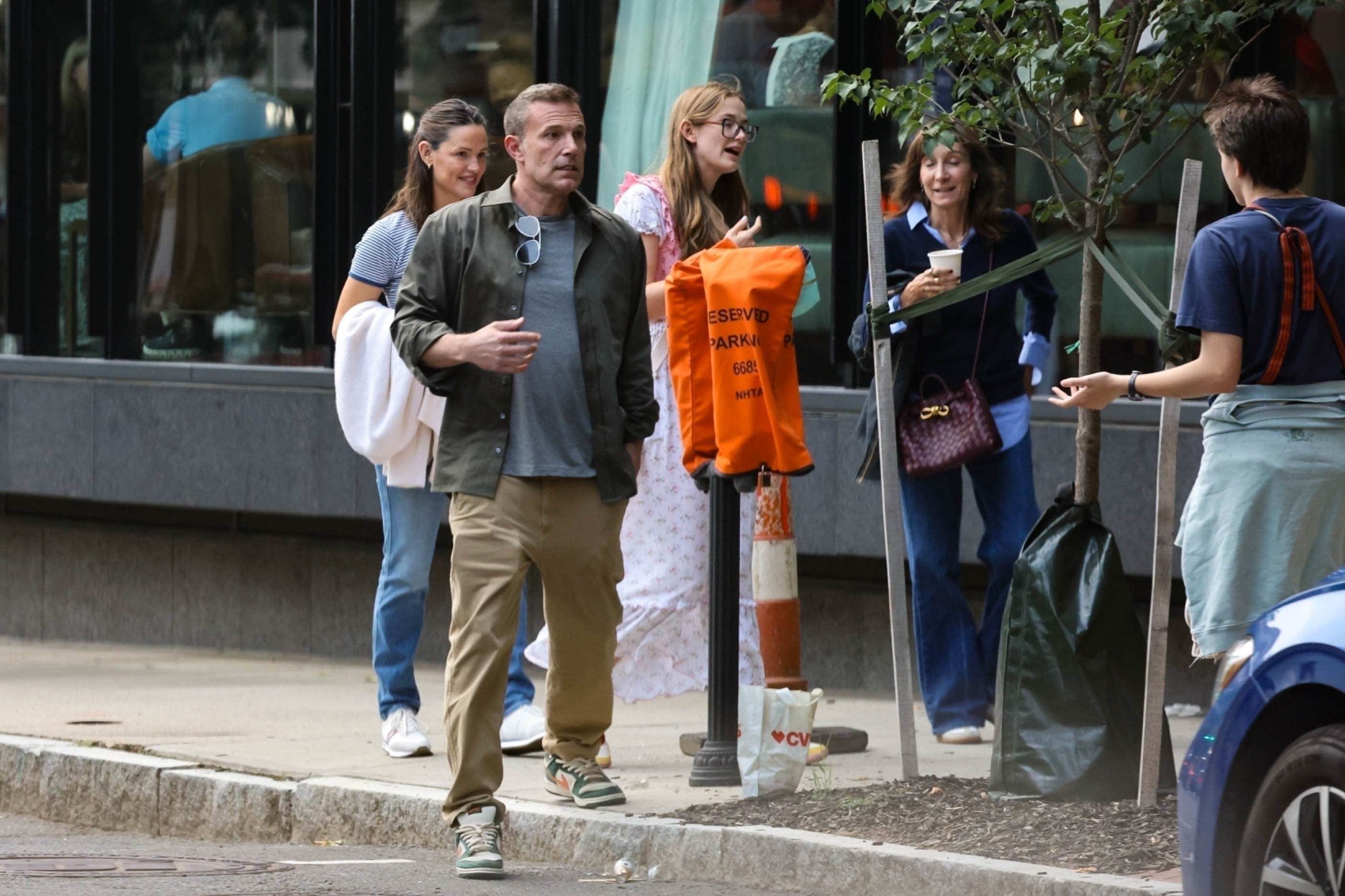 Ben Affleck and Jennifer Garner with their children in New Haven, Connecticut in August 2024