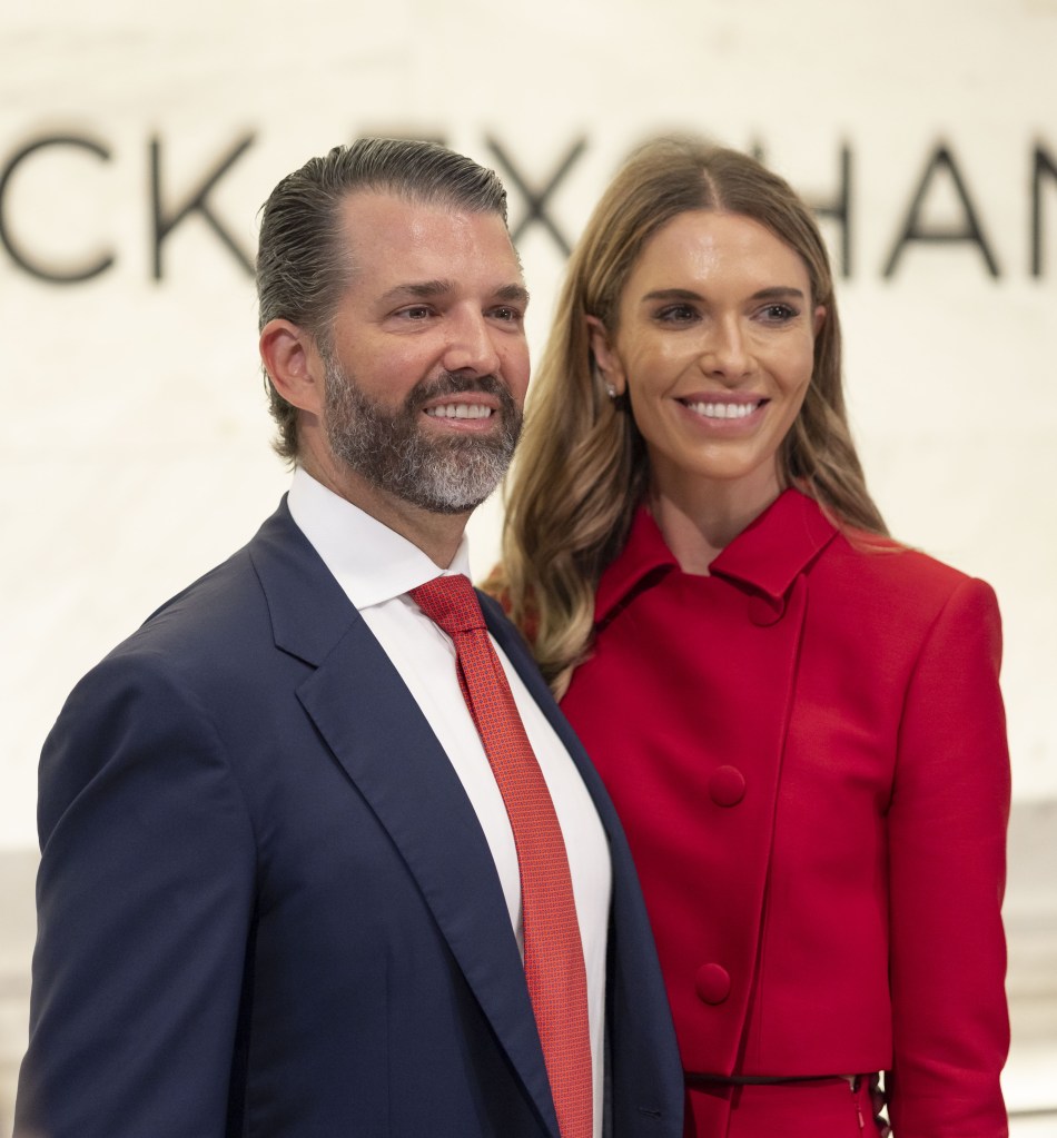 Donald Trump Jr. and Bettina Anderson at the New York Stock Exchange for GrabAGun Digital Holdings Inc. IPO.