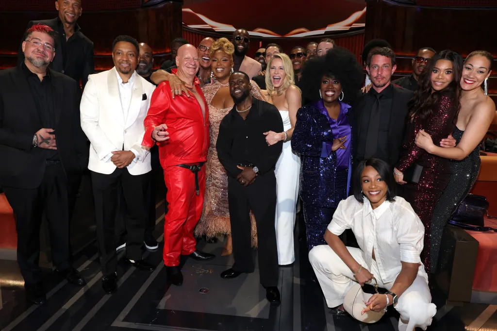 Group photo of the cast and crew from the Netflix Is A Joke Festival Presents: The Roast of Kevin Hart event.