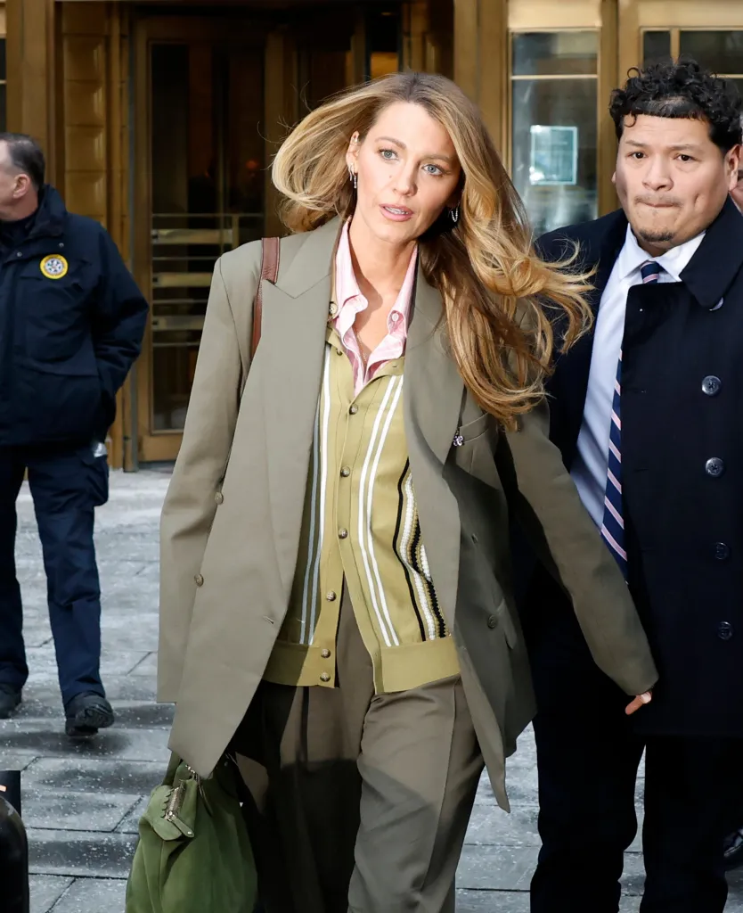 Blake Lively exiting U.S. District Court in Manhattan after a settlement conference.