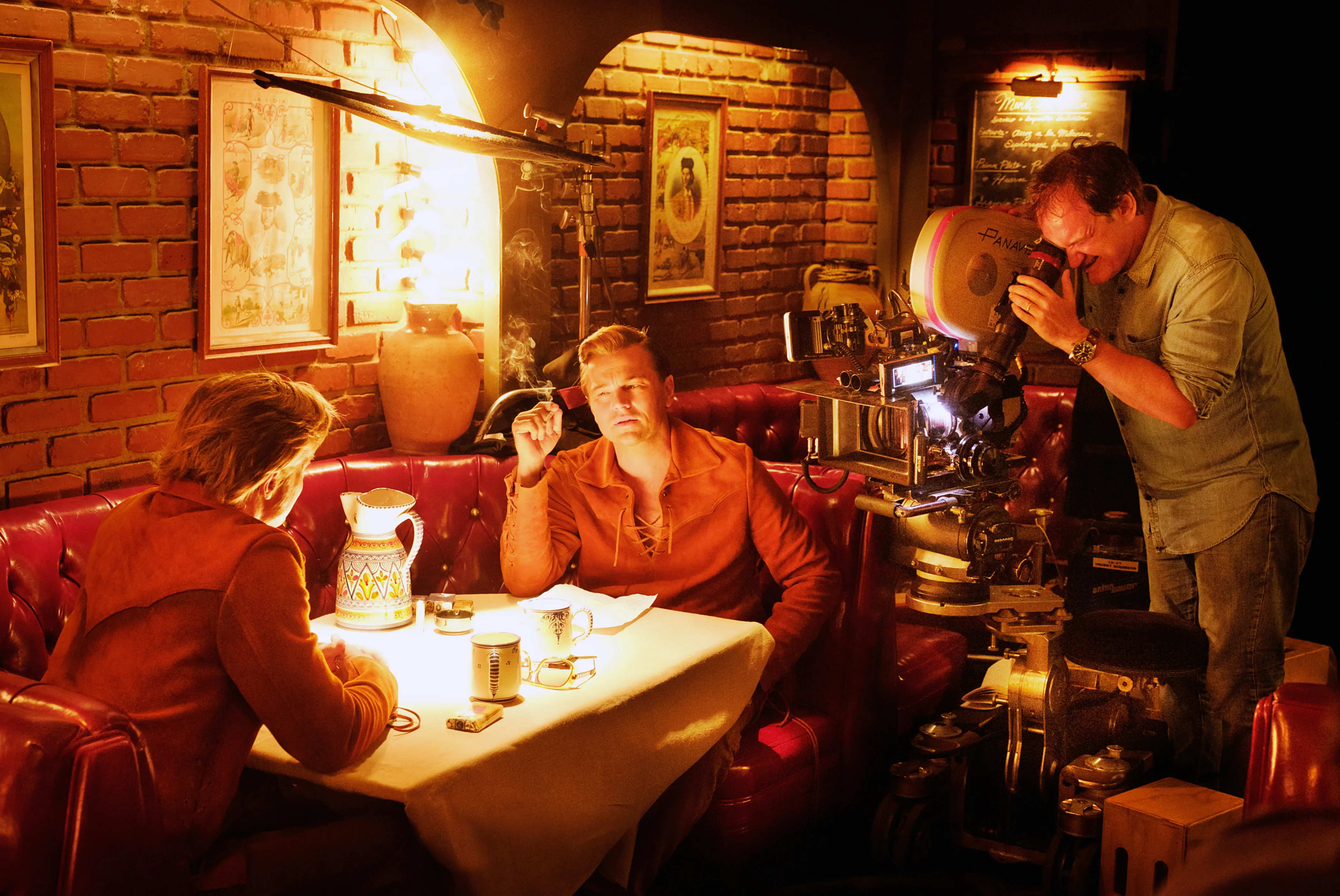 Brad Pitt, Leonardo DiCaprio, director Quentin Tarantin on 