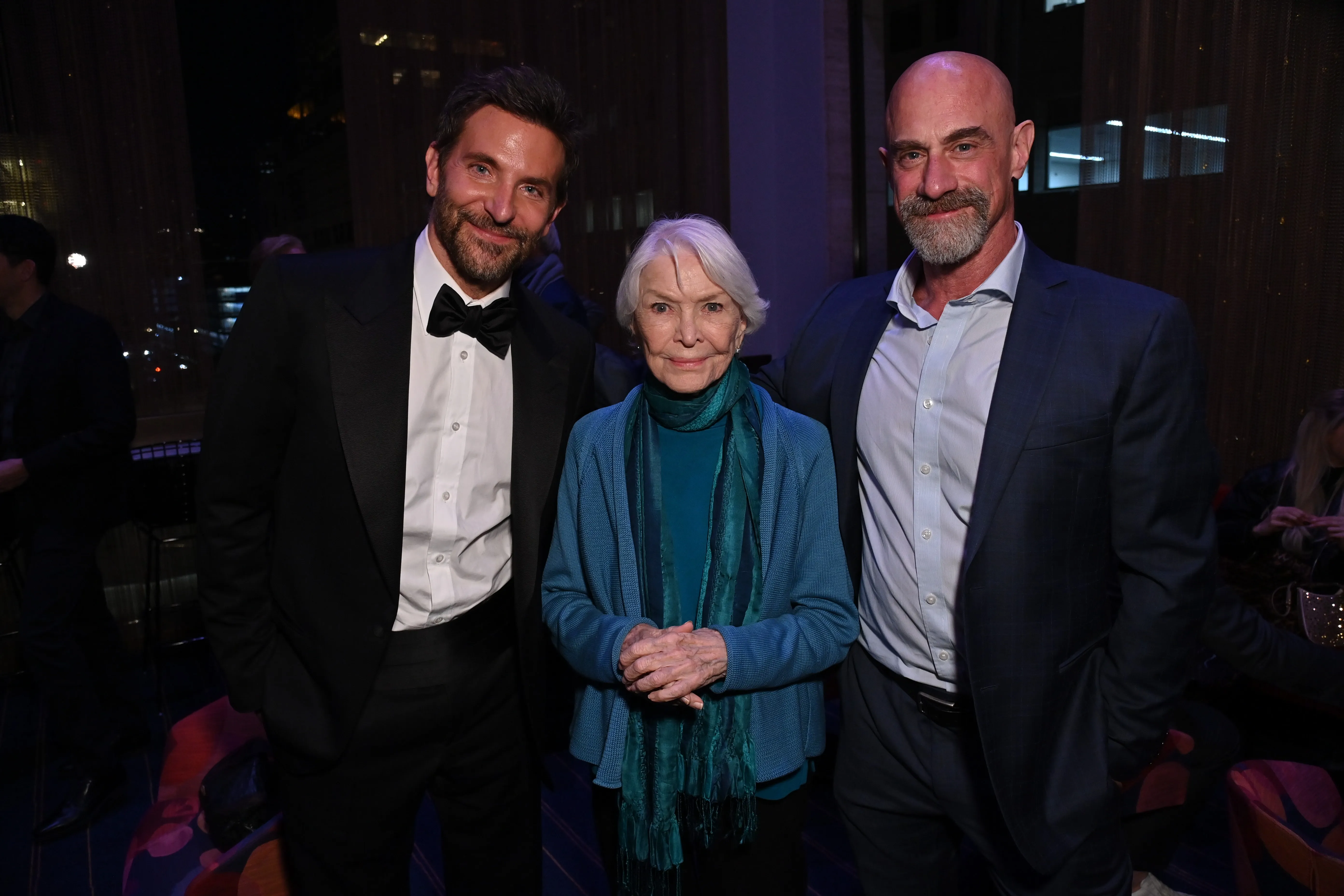 Bradley Cooper, Ellen Burstyn, and Christopher Meloni posing for a photo.