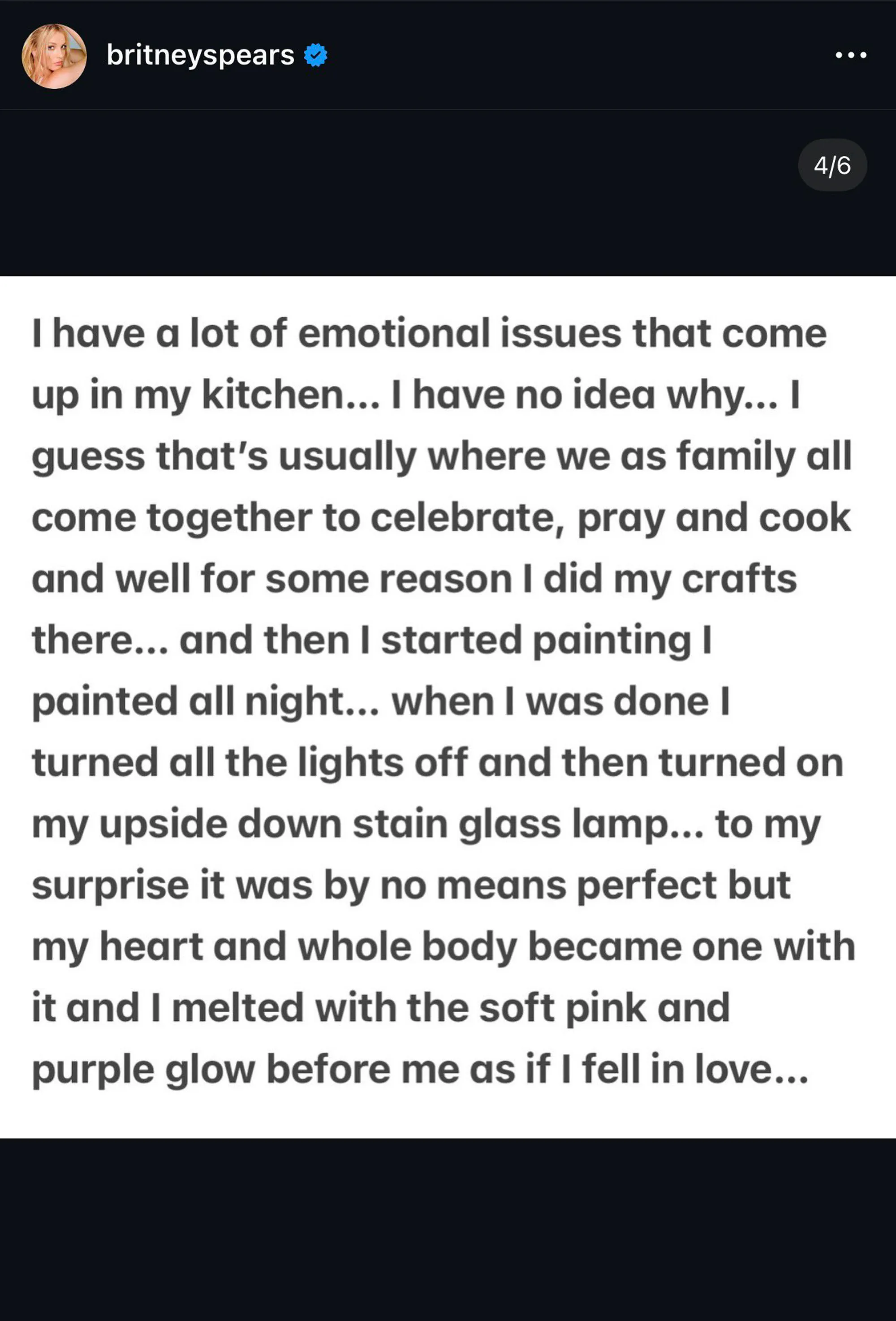 Britney Spears shares a personal message about her 