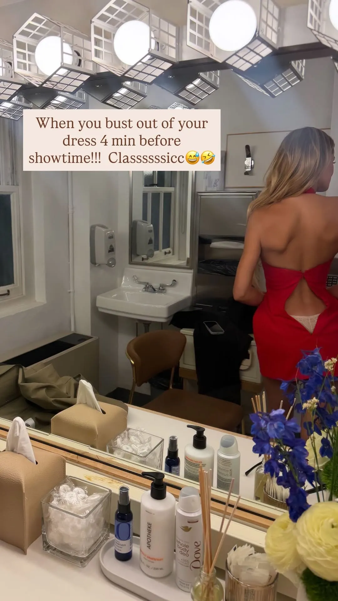 Brooks Nader says she broke out of her dress minutes before her red carpet appearance for the 