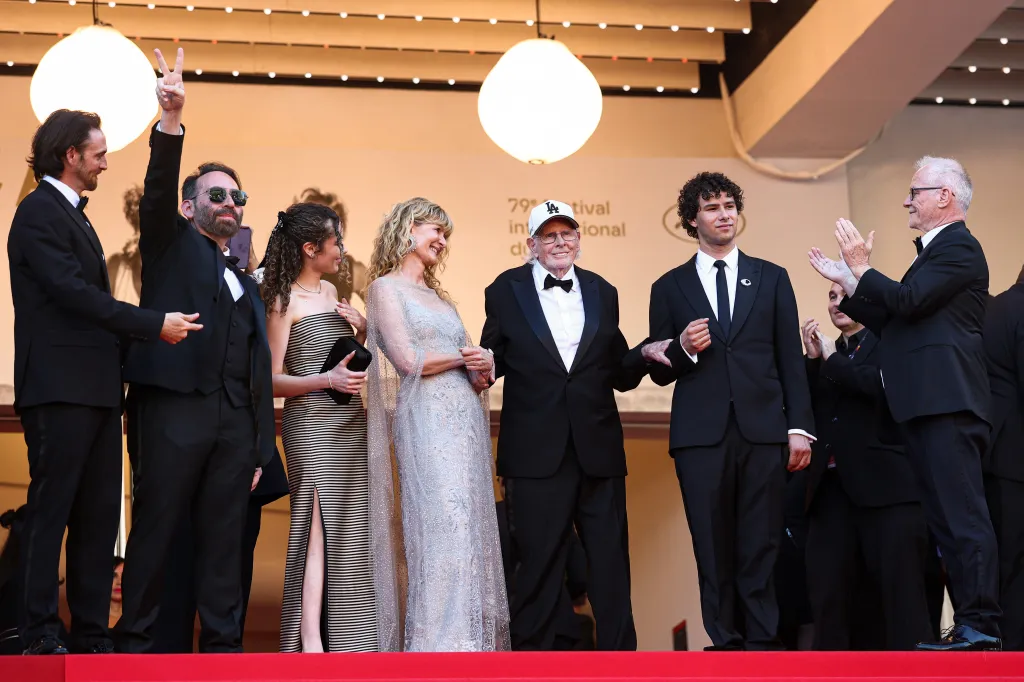 Bruce Dern, Laura Dern, and guests posing on the red carpet at the 79th Cannes Film Festival.