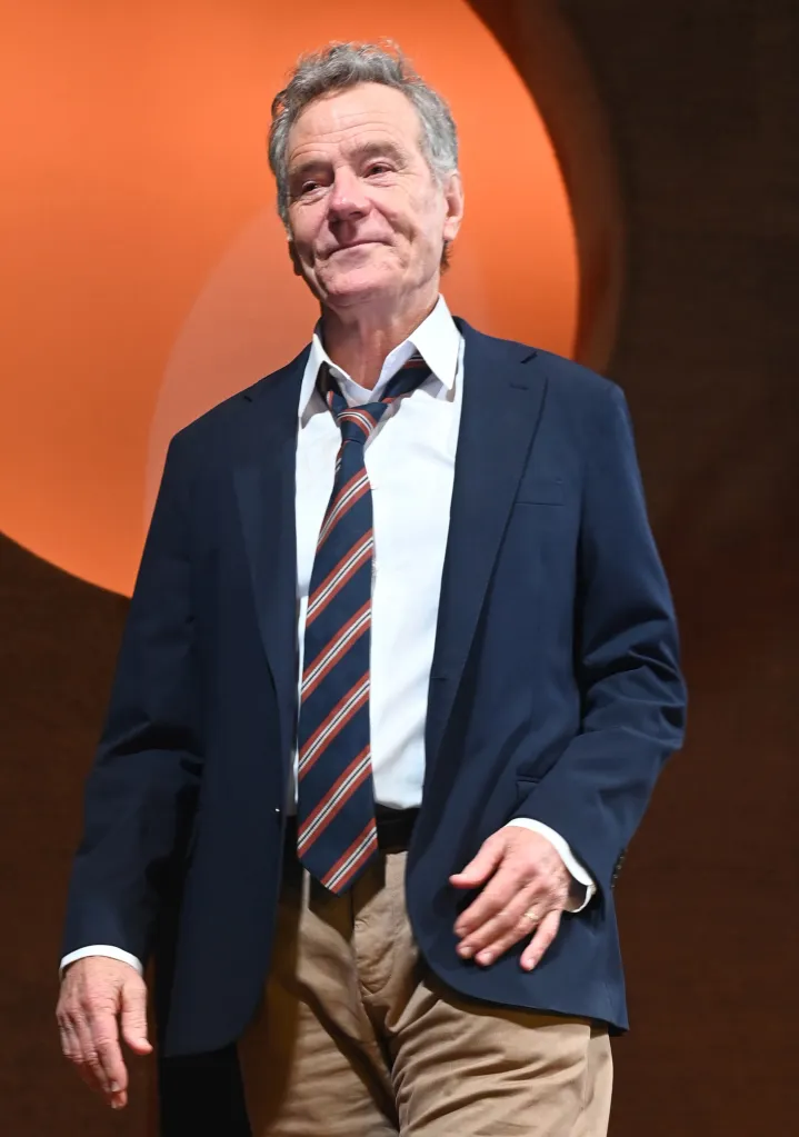 Bryan Cranston bowing during the curtain call for