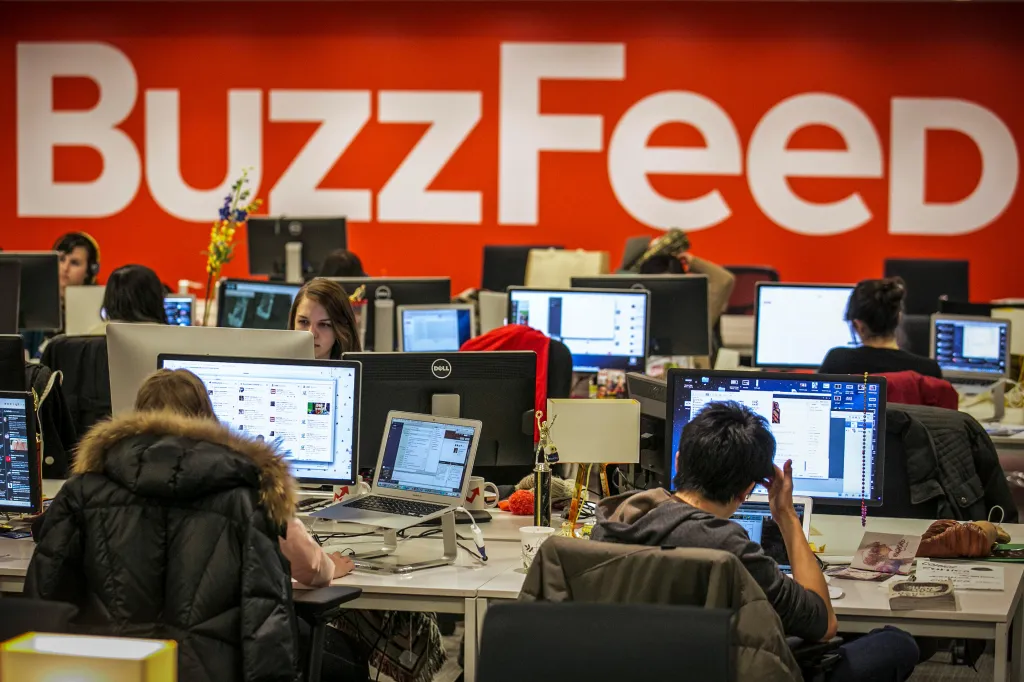 BuzzFeed employees working at their headquarters in New York.