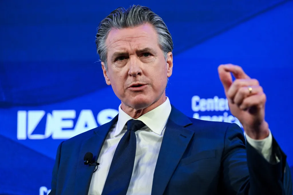 California Governor Gavin Newsom speaking at the Center for American Progress Ideas Conference.