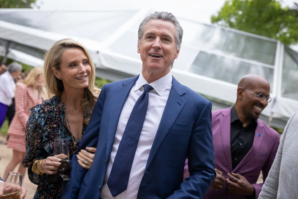Gavin Newsom, California Governor, at the 33rd Annual White House Correspondents' Garden Brunch.