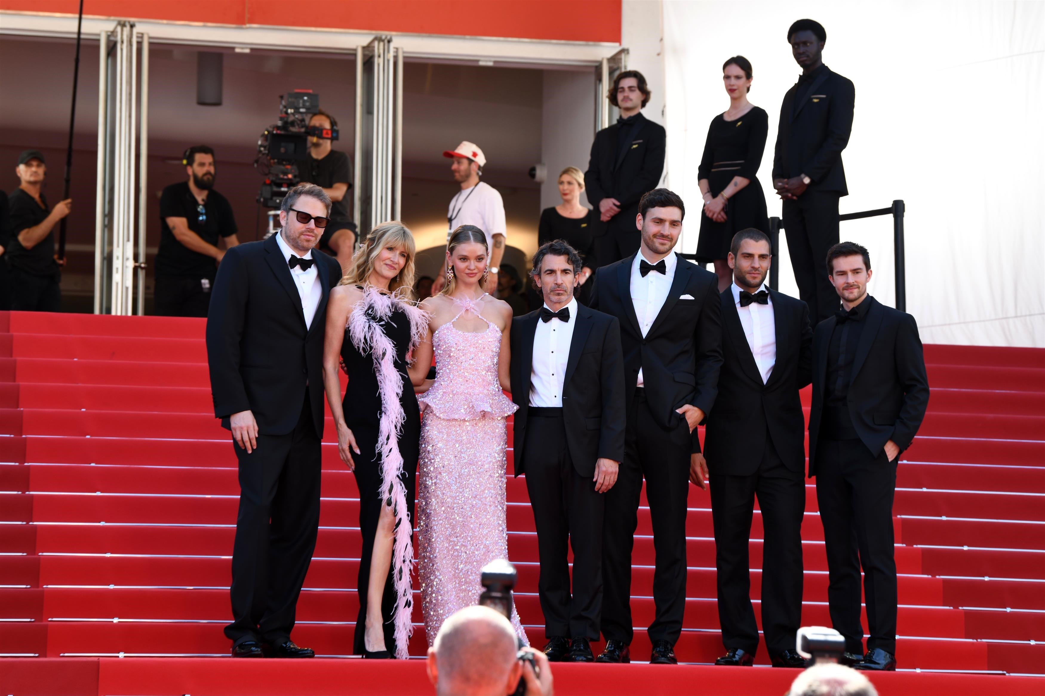 Laura Dern on the set of The White Lotus in Cannes.