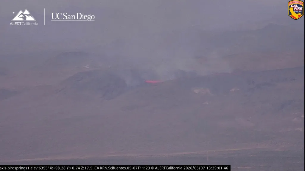 Canyon Fire burns, captured by ALERTCalifornia, UC San Diego.