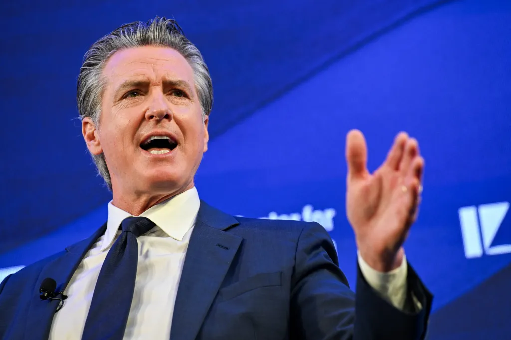 California Governor Gavin Newsom speaking at the Center for American Progress (CAP) IDEAS Conference.