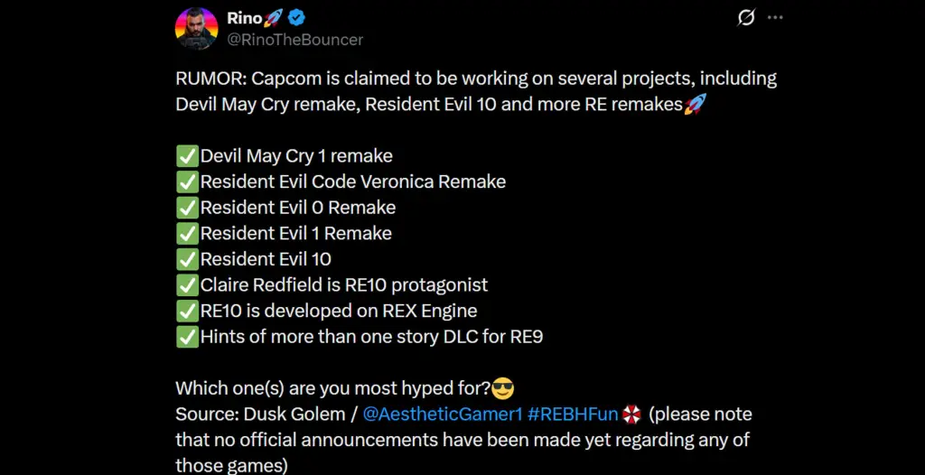 Capcom Game Leaks