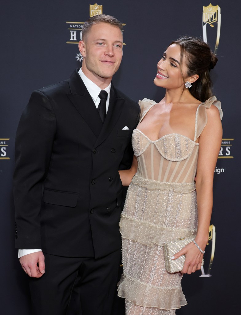 Christian McCaffrey and Olivia Culpo attend the 12th annual NFL Honors.