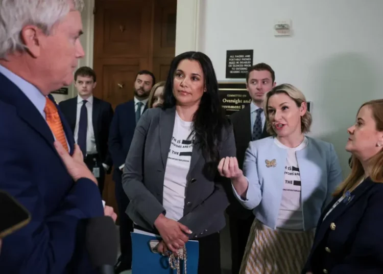 James Comer sweats as he’s cornered by Epstein survivors before Pam Bondi grilling