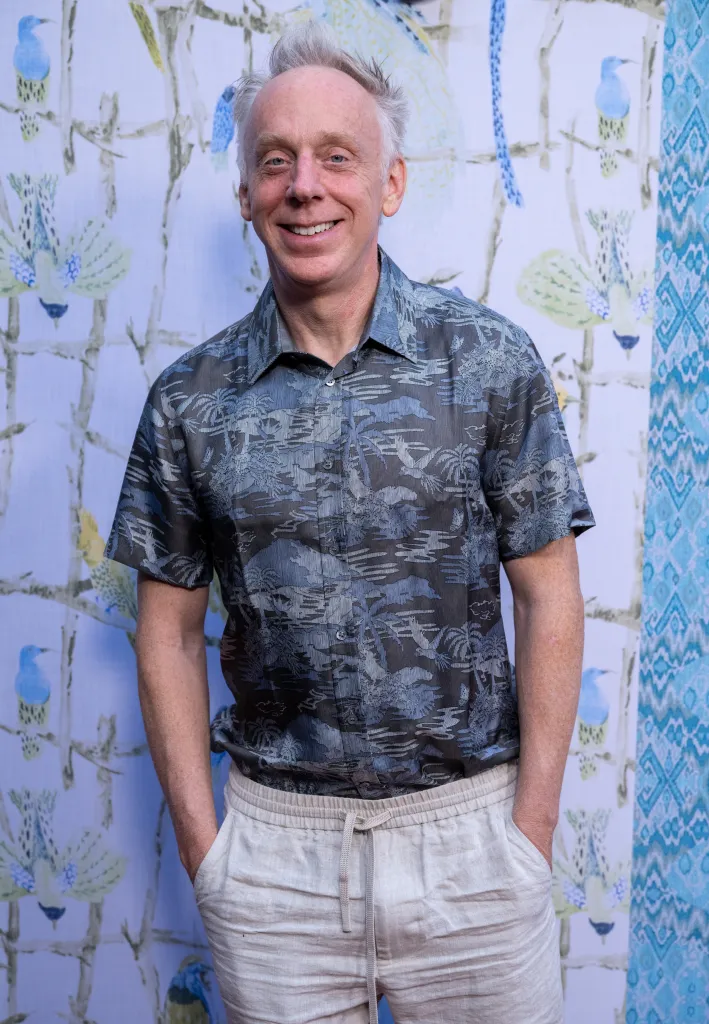Creator and director Mike White in a patterned shirt.