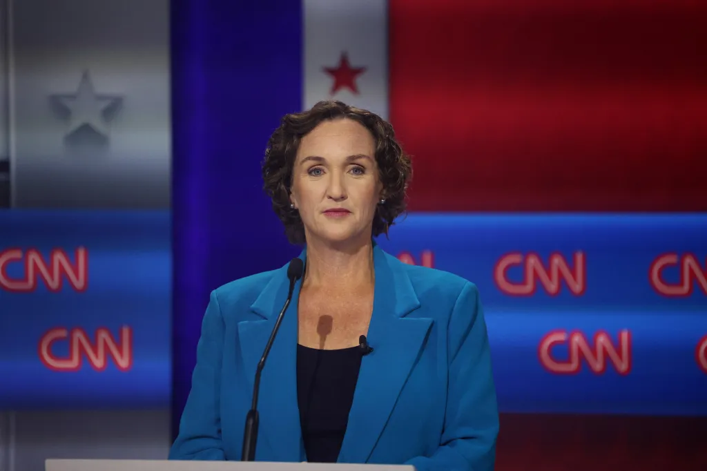 Katie Porter at the California Gubernatorial Debate.