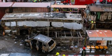 8 dead, 32 injured after freight train smashes into a bus in Thailand