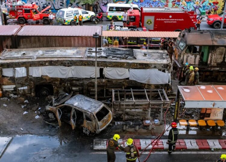 8 dead, 32 injured after freight train smashes into a bus in Thailand
