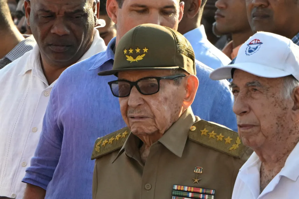 Former Cuban President Raul Castro attends a May Day parade in Havanna, Cuba, on May 1, 2026.