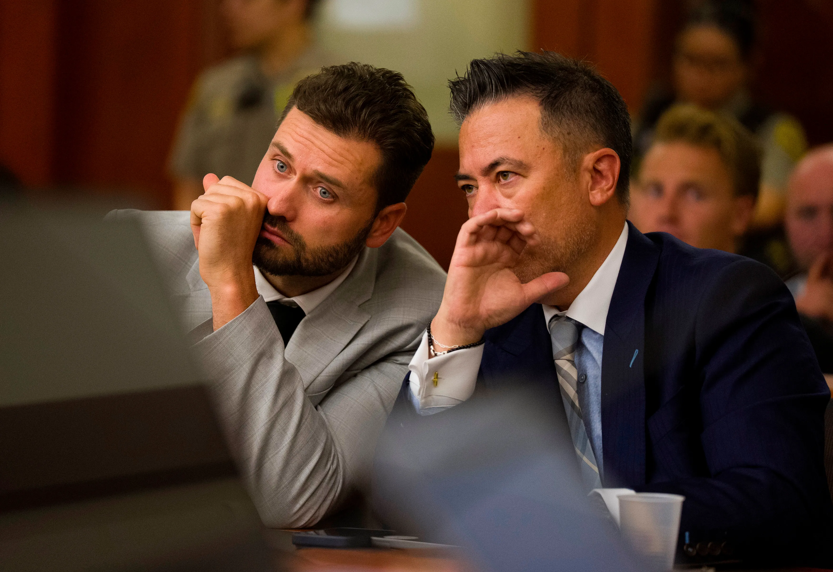 Dakota Mortensen and attorney Joel Kittrell in court.
