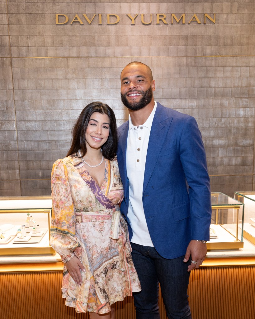 Dak Prescott and Sarah Jane Ramos attend an event at David Yurman.