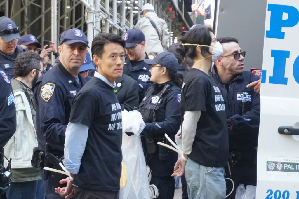 Chuck Park being arrested.
