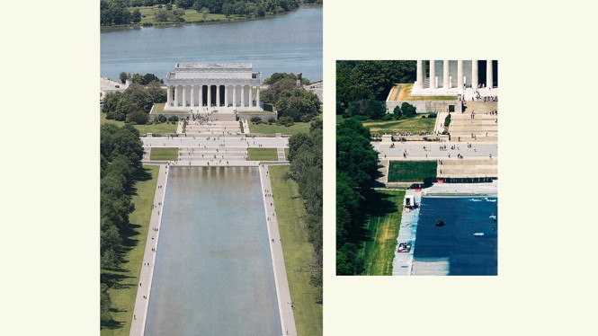Reflecting Pool before and after