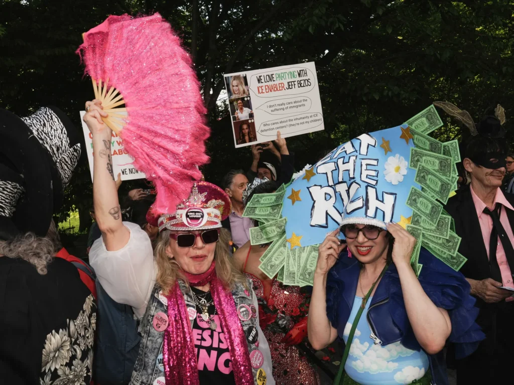 Met Gala hit with crude anti-Bezos protests
