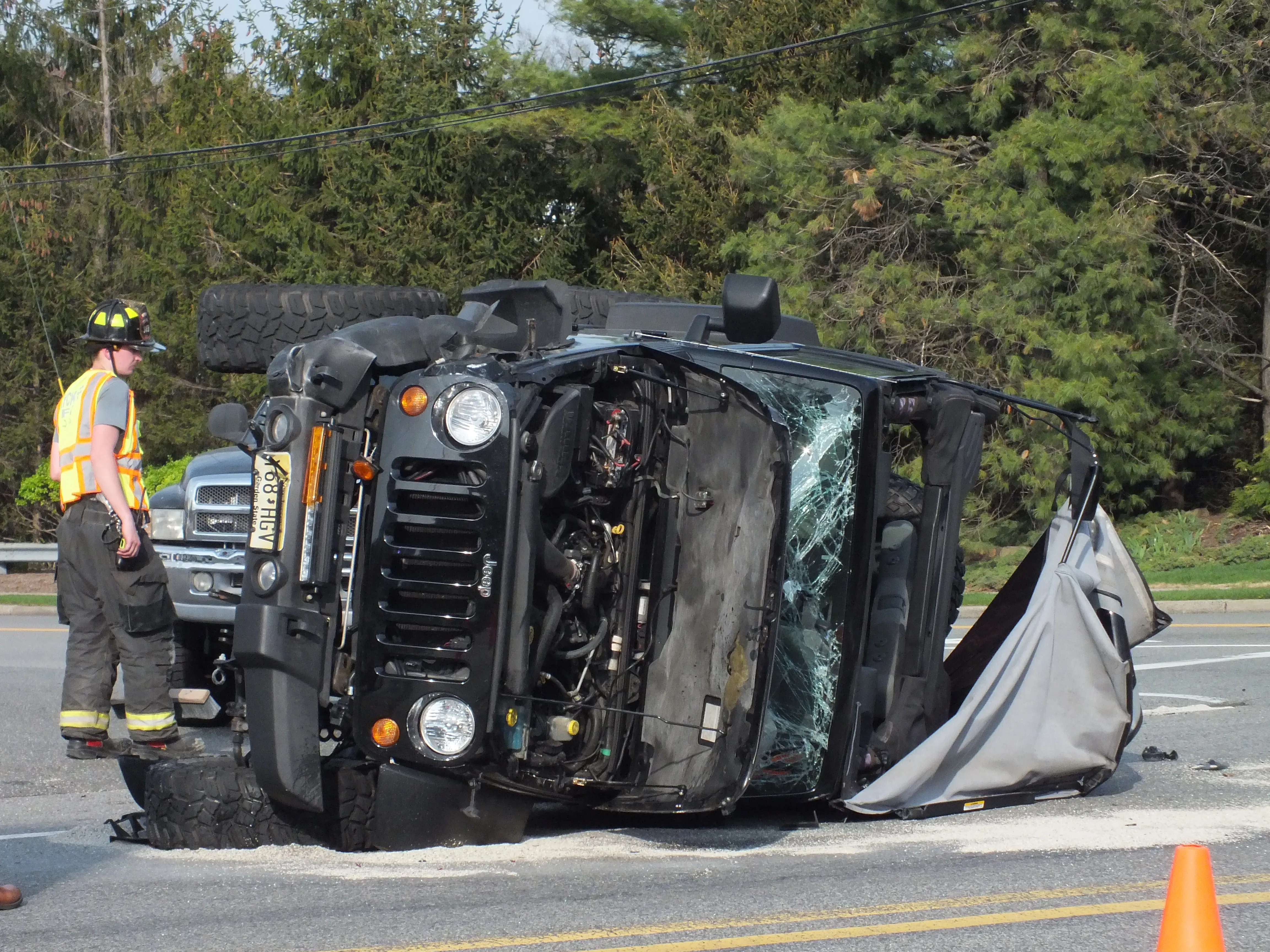 The scene of the car accident that Dianna Russini helped with.