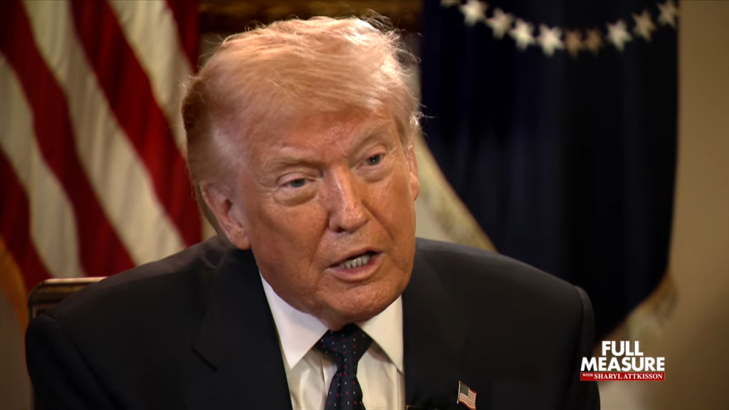 Donald Trump being interviewed on Full Measure with Sharyl Attkisson.