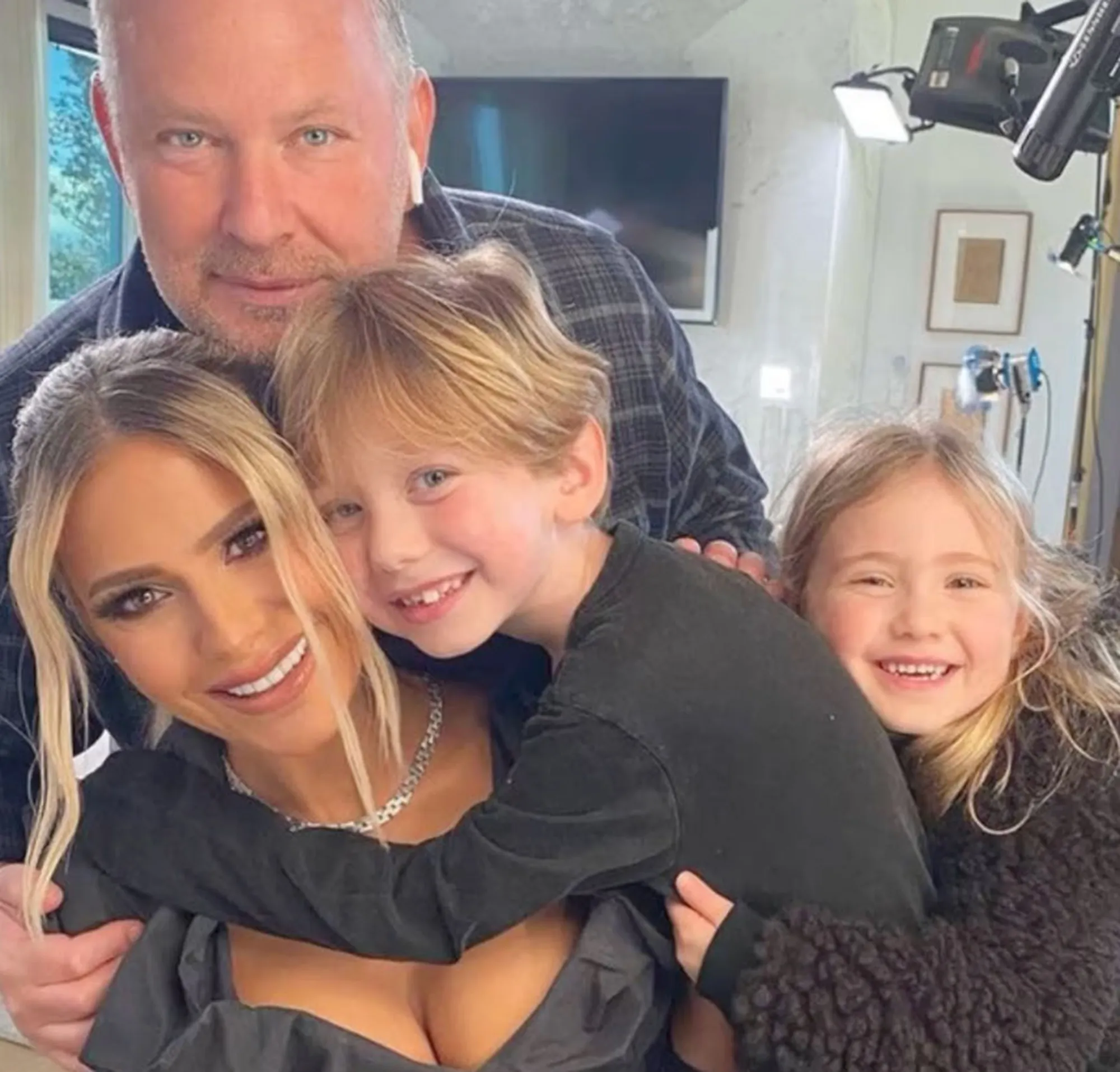 Dorit Kemsley, PK, and their children, Jagger and Phoenix, smiling for a family photo.