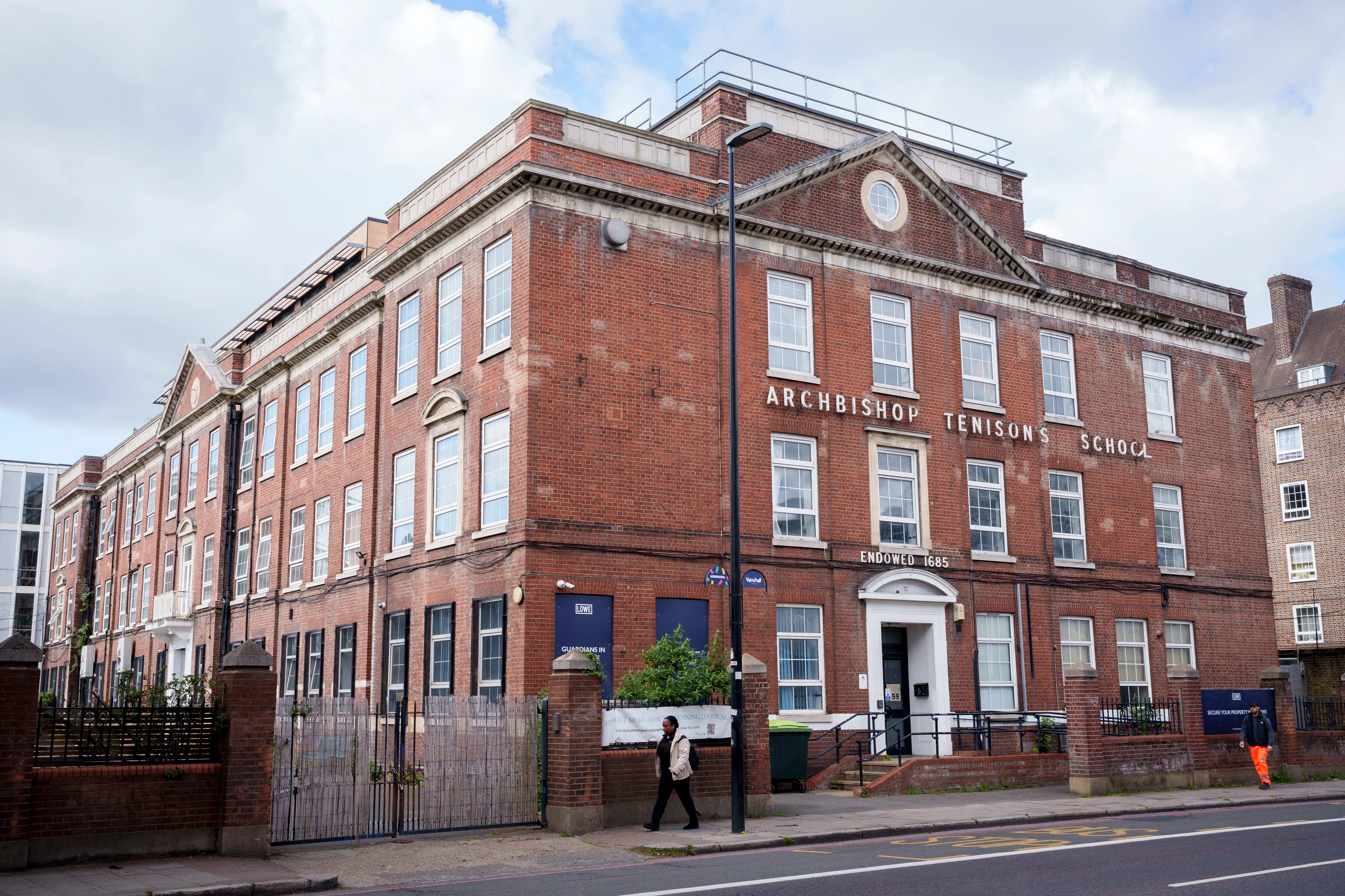 former Archbishop Tenision's School on Kennington Oval, one site for the Duchy's future redevelopment, on 18th May 2026