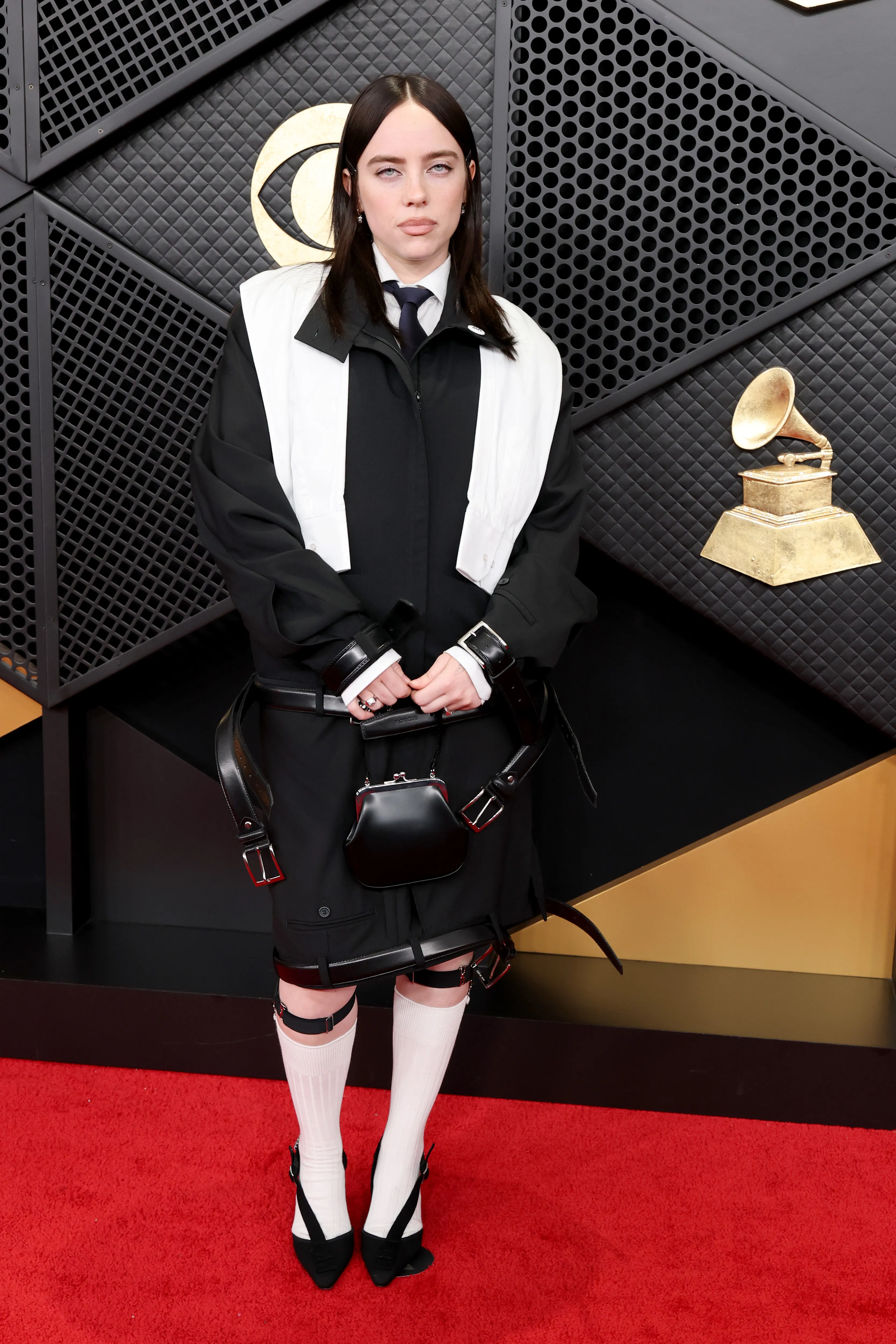 Billie Eilish on the red carpet at the 68th Grammy Awards.