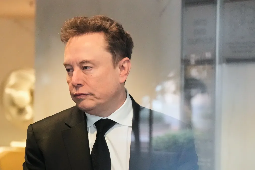 Elon Musk at a U.S. District Court.