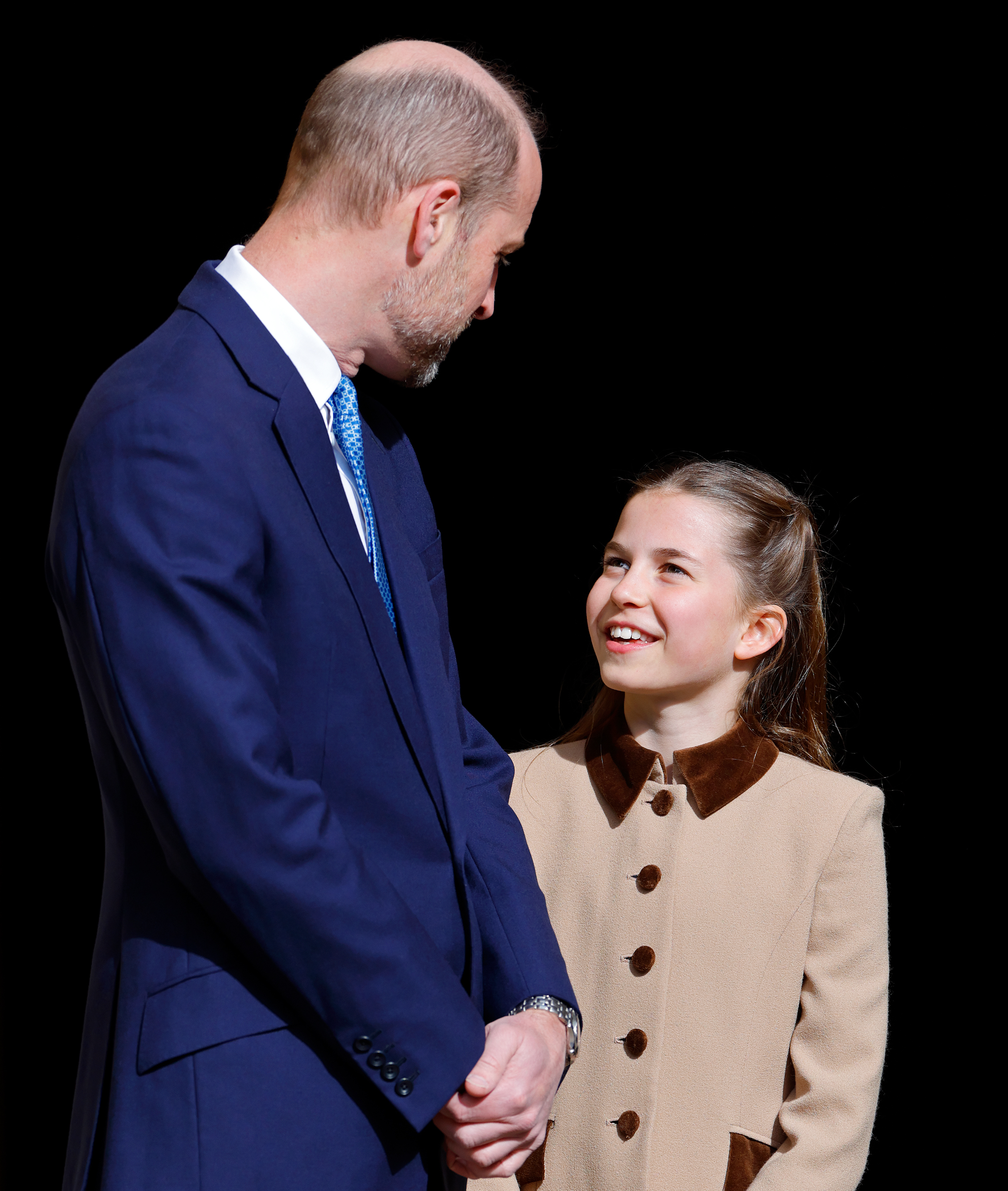 Prince William and Princess Charlotte at the Easter Matins Service.