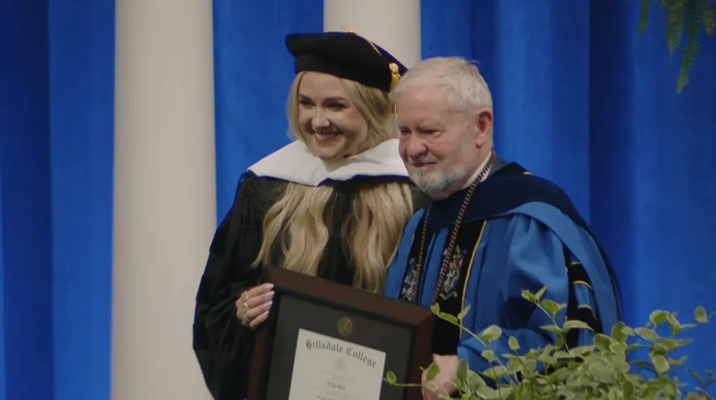 Kirk receives the honorary degree.