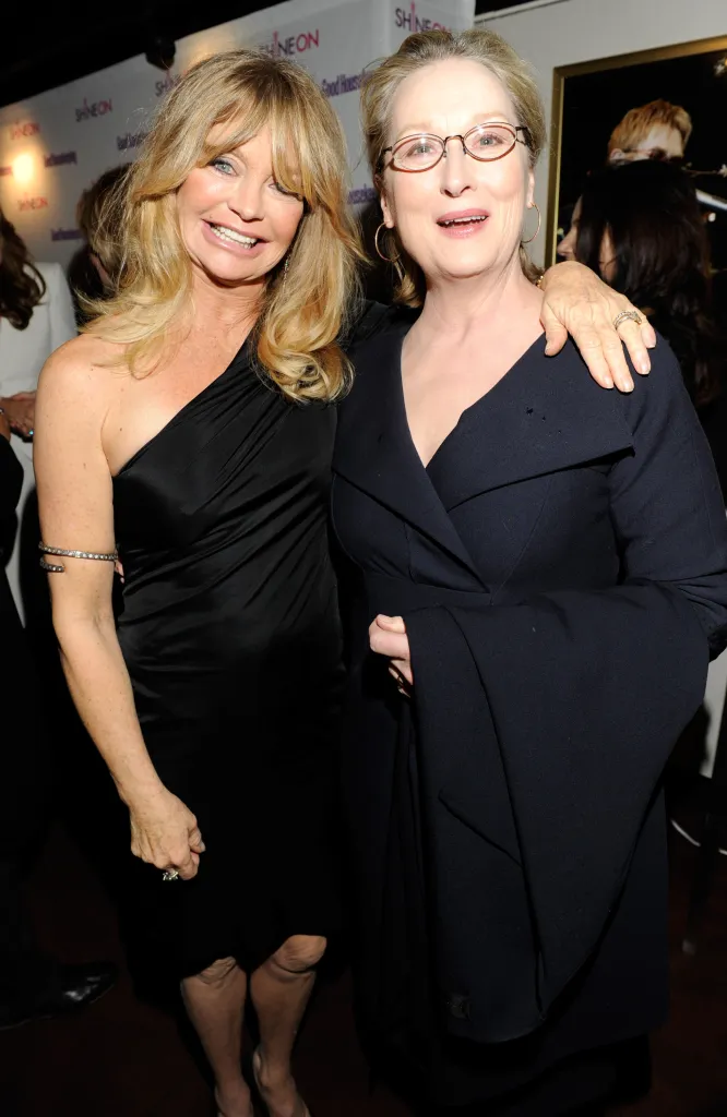 Goldie Hawn and Meryl Streep pose at the Good Housekeeping Shine On Awards.