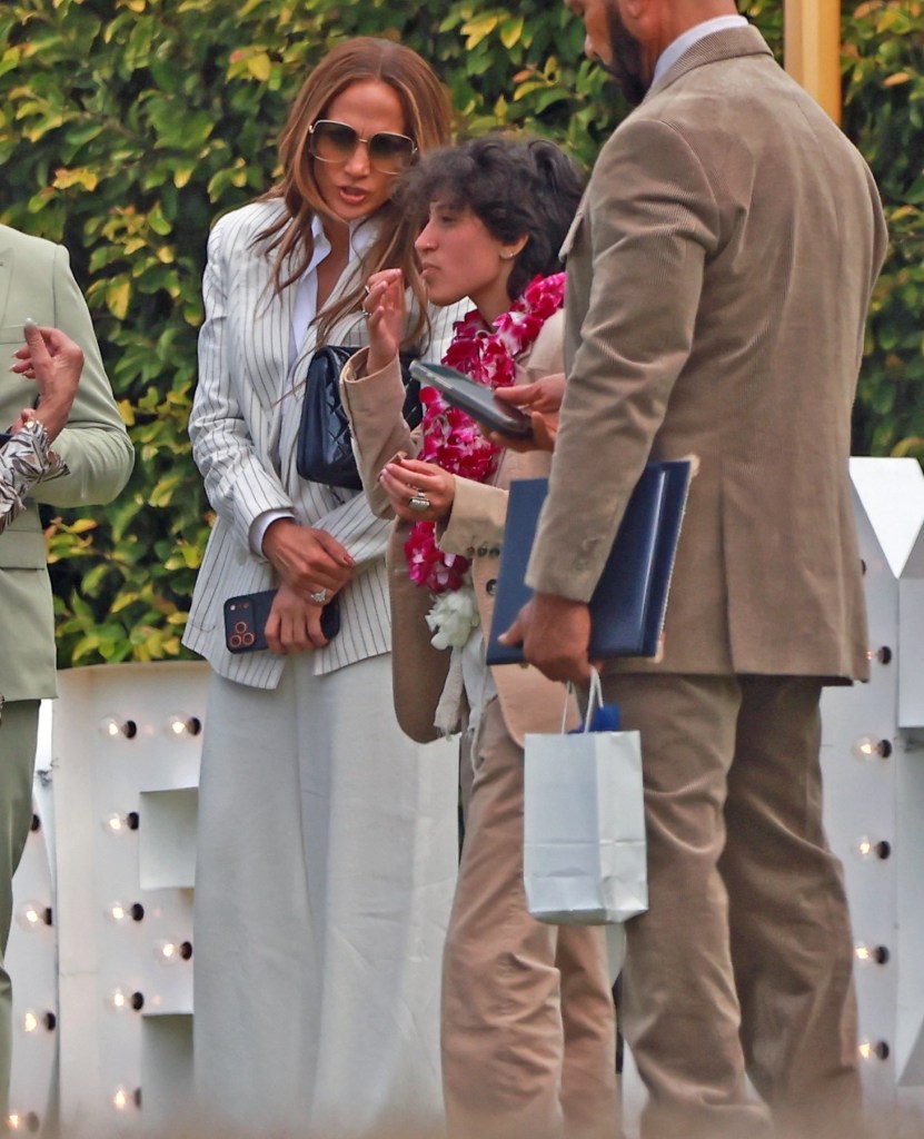 Jennifer Lopez, Emme Maribel Muñiz, and Emme's former stepbrother Sam Affleck at Emme's high school graduation.