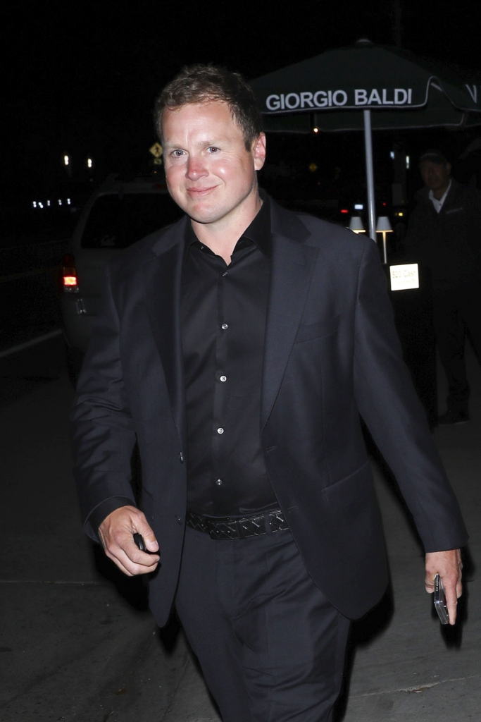 Spencer Pratt in an all-black suit at Giorgio Baldi.