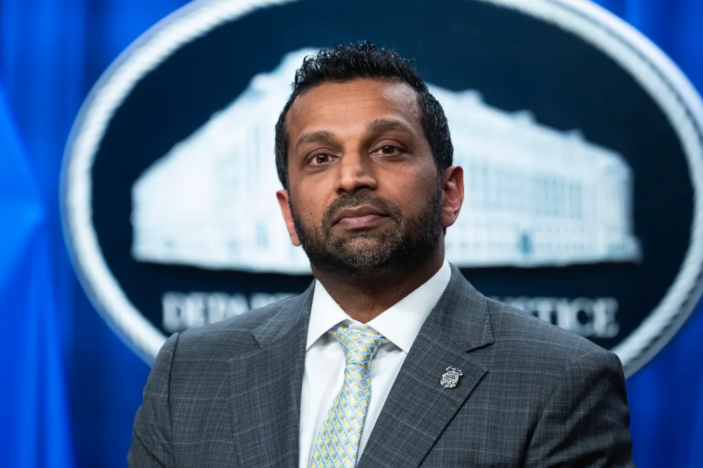 FBI Director Kash Patel at a Department of Justice press conference.