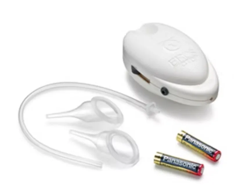 FDA-approved EROS clitoral therapy device with two AA batteries.