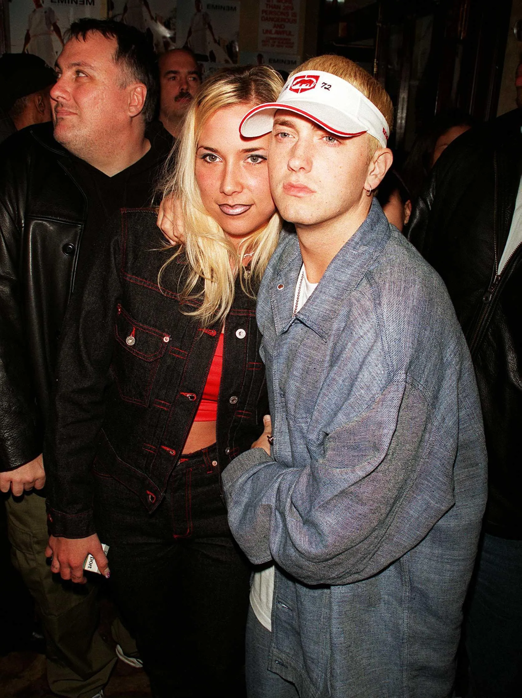Eminem and wife Kim at his record release party.