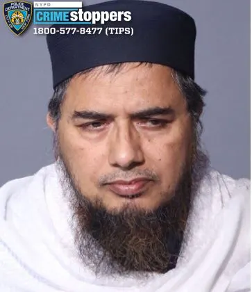 Mugshot of Tajul Islam, a 55-year-old man, with text for NYPD Crime Stoppers.
